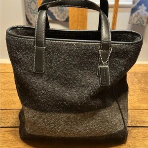 Vintage  F0J 8129 Coach Tote Bag Wool BLANKET Black/Grey Bag NWOT
